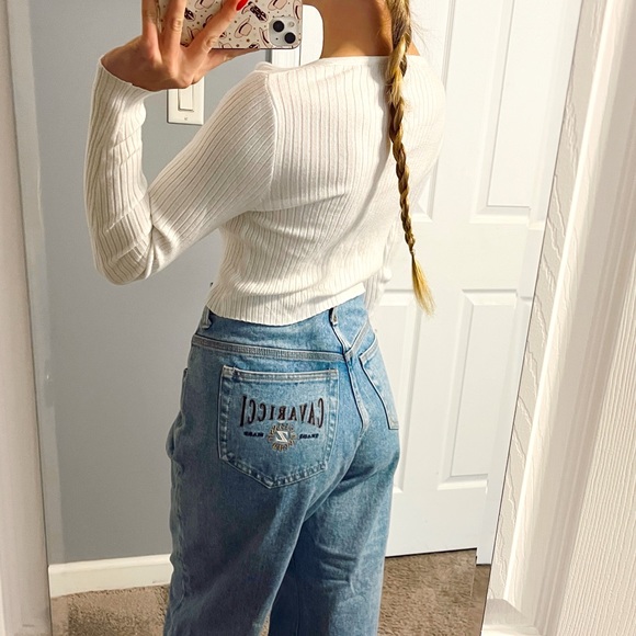 Z. Cavaricci Denim - Z. Cavaricci Vintage Denim Embroidered Straight Leg Jeans